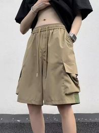 Men's Shorts Mens Cargo 2024 Knee Pants Zipper Multi-Pocket Summer Cotton Climbing Jogger Elastic Waist Sports Wear B18