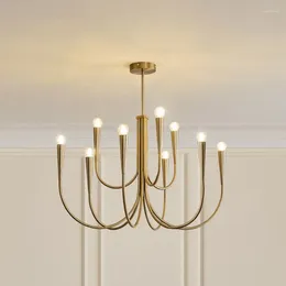 Chandeliers Modern American Style LED Ceiling Chandelier Light Nordic Gold Black For Living Room Dining Bedroom Decor Lustre