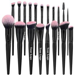 Print Logo Makeup Brushes Set 18pcs Professional Foundation Powder Eyeshadow Blushes Cosmetic Tool Wholesale 8sets