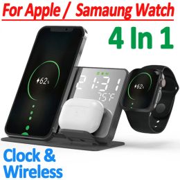 Chargers 4 in 1 Wireless Charger Stand For IPhone 14 13 12 Galaxy S22 S21 Apple Samsung Watch Airpods Pro IWatch Fast Charging Station