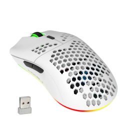 Mice New 2.4G Wireless Gaming Mouse Lightweight Home Office Rechargeable RGB 3600DPI For PC Laptop Computer Black White