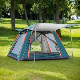 Automatic Quick Open Tent with Canopy Automatic Camping Tent Waterproof Portable Hexagonal Tent for Family 3-44-6 People 240419