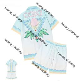 Casablanc Shirt 2024 Designer Shirt Set Masao San Print Mens Casual Shirt Womens Loose Silk Shirt High Quality Tees Hawaiian Set Men Tshirt Size M--3xl Casa Blanca 754