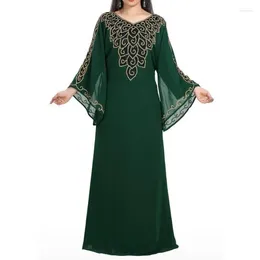 Ethnic Clothing Green Wedding Dress Moroccan Robe Arabic Abaya Very Fancy Long