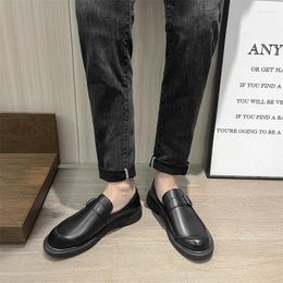 Dress Shoes Men's Casual Leather Low Collar Business Spring Cow Upper One Foot Pedal Lefu Single