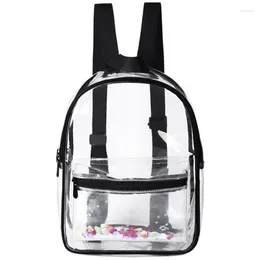 School Bags Fashion Lady Backpack Transparent Black Wild Student Bag Youth