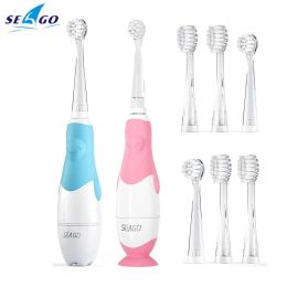 Heads Seago SG513 Kids Sonic Electric Toothbrush Battery Power 2 Mins Smart Timer White LED Light Automatic Teeth Brush Waterproof