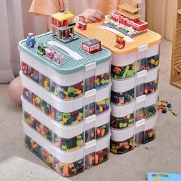 Bins Building Block Storage Box Small particle LEGO Jigsaw Puzzle Adjustable Transparent storage Box Storage Durable Toy Carrying Box