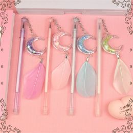 Pens Wholesale Kawaii Stationery Feather Pendant Gel Pens Set Student Stationery Carbon Office Exam Signature Pen