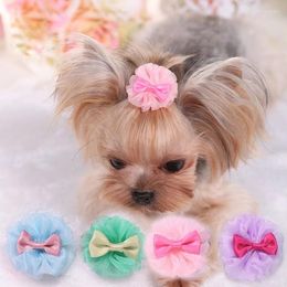 Dog Apparel Pet Hairpin Cute Solid Color Flower Shaped Puppy Hair Clip Kitten Grooming Decoration Chihuahua Accessories