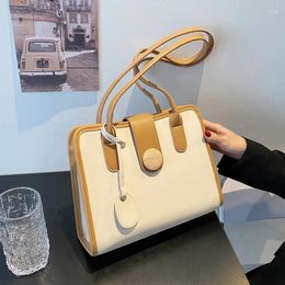 Shoulder Bags Contrast Colour Leather Crossbody For Women 2024 Travel Handbag Fashion Simple Bag Ladies Cross Body Sac A Main