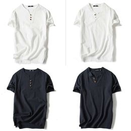 Summer 2023 for Cotton and Half Trendy Men's Thin Linen Short Sleeved T-shirt _ Jia Kai Trading