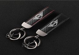 Keychains Car Accessories H IghGrade Leather KeyChain 360 FOR Mini Cooper S JCW R55 R56 R60 F54 F55 F60 Accessoires3077974