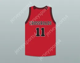 CUSTOM Name Number Mens Youth/Kids SHAREEF O'NEAL 11 CROSSROADS SCHOOL ROADRUNNERS RED BASKETBALL JERSEY 2 TOP Stitched S-6XL