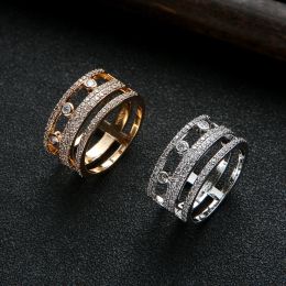 Bands Luxury Elegant Brazil Initial Stackable Rings for Women Wedding CZ Finger Rings adjust Ring Bohemian Beach Jewellery J1907