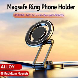 Cell Phone Mounts Holders Folding Hidden Magnetic Car Phone Holder for Tesla Model3 X Y S Central Control Screen Magsafe Flippable Stand for iPhone14 13 Y240423