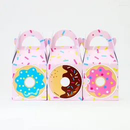 Gift Wrap 3pcs Wedding Candy Box Donuts Kids Birthday Favour Baby Shower Kraft Boxes