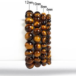 Bangle Fashion Lightning Tiger Eye Bracelets Men 412mm Natural Energy Stone Beads Reiki Healing Bracelets for Women Jewellery Pulseras