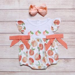 One-Pieces Summer Clothes OnePiece For Girls Cute Bow Peach Rompers Newborn Infant Multicolor Jumpsuit For 03 Years Toddler