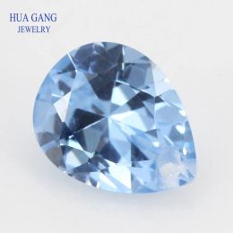 Beads Single Hole AAAAA Pear Shape Brilliant 108# Blue Synthetic Spinel Stones For Jewellery Making 4x6~10x14mm High Quality Beads