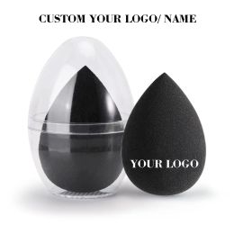 Eyeliner 50pcs Customise Your Black Blender Wholesale Teardrop Shape Latexfree Cosmetic Puff Beauty Sponge Make Up Sponge Face Care