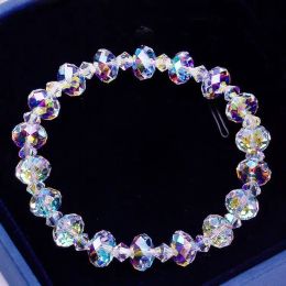 Bangle New Fashion Crystal Beaded Bracelets For Women Sweet Temperament Handwork Bracelets&Bangles Charms Jewellery Making