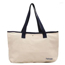 Shopping Bags Women Canvas Shoulder Bag Simple Letters Print Ladies Cotton Cloth Causal Grocery Handbags Tote Books For Girl