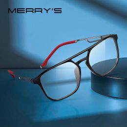 Lenses Merrys Design Men Sport Glasses Frame Aluminum Temple with Silicone Legs Myopia Prescription Eyeglasses S2101