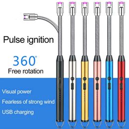 Electric Igniter USB Charging Pulse Lighter 360 Degree Rotation BBQ Igniter Rechargeable Plasma Kitchen Candle Accessories