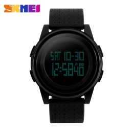 Watches SKMEI 1206 Brand Sport Watch For Men Military Waterproof LED Digital Men's Watches Big Dial PU Strap Outdoor Luminous Wristwatch