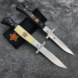 Russian Finka NKVD KGB EDC Manual Folding Pocket Jack Knife Black Ebony Handle 440C Blade Mirror Finish Outdoor Camping Knives