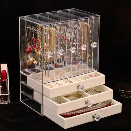 Necklaces Jewellery Organiser Box Storage Large Size Transparent Acrylic Display Case Hanging Necklace Earrings Jewellery Boxes Stray Kids