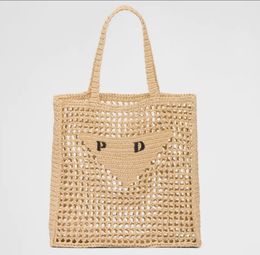 Tasche Designer Beach Fashion Mesh Hollow gewebt für Sommerstrohschwarze Schwarze Aprikosengewebe