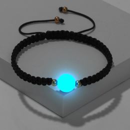 Strands Fashion Luminous Stone Braided Bracelet Light Glowing Beads Bracelet Natural Stone Beaded Bracelets Men Women Couple Jewellery