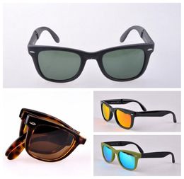 fashion woman sunglasses folding men women sunglasses UV protection glass made lenses des lunettes de soleil folding leather 9206656