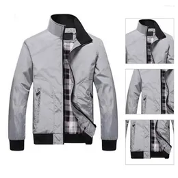 Men's Jackets Great Spring Coat Grid Inseam Men Jacket Loose Stitching Breathable