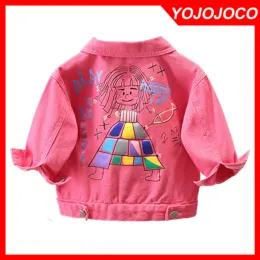 Coats Baby girl jacket 06Y spring and autumn fashion denim jacket cartoon girls denim jacket windbreaker children's jacket