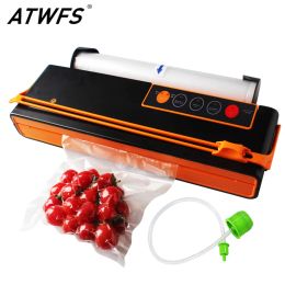 Sealers ATWFS Vacuum Sealer Sealing Machine Packing Machine Packaging Food Saver Automatic Cutting Vacuum Bag 10pcs for free