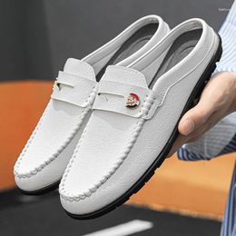 Slippers Trendy Half Flat Casual Shoes For Men Classic Summer Man's Flats Concise Men's Sneakers Slip-on Male