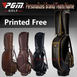 Bags Printed Free Full Genuine Leather Standard Bag with Cover Waterproof Pu Men Golf Package Highend Personalized Brand/team/name