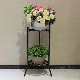 2-Tiered Tall Plant Stand Metal Plant Shelf Supports Rack for Indoor Outdoor Home Decoration Flower Pot Garden Decor 240415