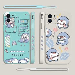 Cell Phone Bumpers Funny Cute Cartoon Shark boy Case For Samsung A54 A34 A73 A53 A33 A23 A14 A13 A04S A04E A72 A52 A52S A32 A22 A12 A71 A51 4G 5G Y240423