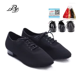 Dance Shoes Sneakers Salsa Men Square Social Ballroom Latin 309 Modern Canvas Oxford Cloth Heel 2.5 CM Lace Non-slip