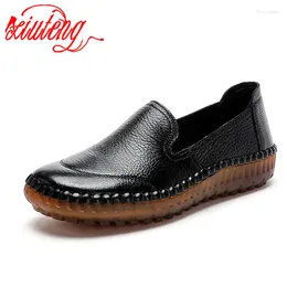 Casual Shoes Xiuteng Summer 2024 Comfortable Leather Mother Hand Genuine Single Soft Bottom Women's