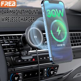 Chargers Car Phone Holder Wireless Charger Magnetic Mount High Speed Adapter For Iphone 13 12 Pro Max Air Vent Bracket Charging Stand
