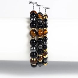 Strands Natural Tiger Eye Obsidian Hematite Beads Bracelets Men for Magnetic Health Protection Women Soul Jewellery Gifts Pulsera Hombre