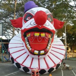 wholesale Top Selling Halloween Decoration Inflatable Clown Model Standing Clown Ghost With Base Free Exprees and blower by Ace Air Art