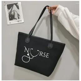 Shopping Bags Funny Printed Tote Bag Nursing Work Gift Women Handbag Beach Ladies Purse Drop