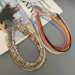 Necklaces Simple color Seed Beads Bohemia Short Choker Chain Daisy Boho Charm Collar Colorful Handmade Colar Collar Necklace Jewelry Femme