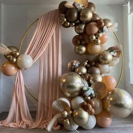 Party Decoration Peach Pink Sand White Balloon Arch Garland Baby Shower Metallic Champagne Balloons Boho Wedding Bridal